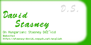 david stasney business card